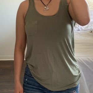 Army green tank top